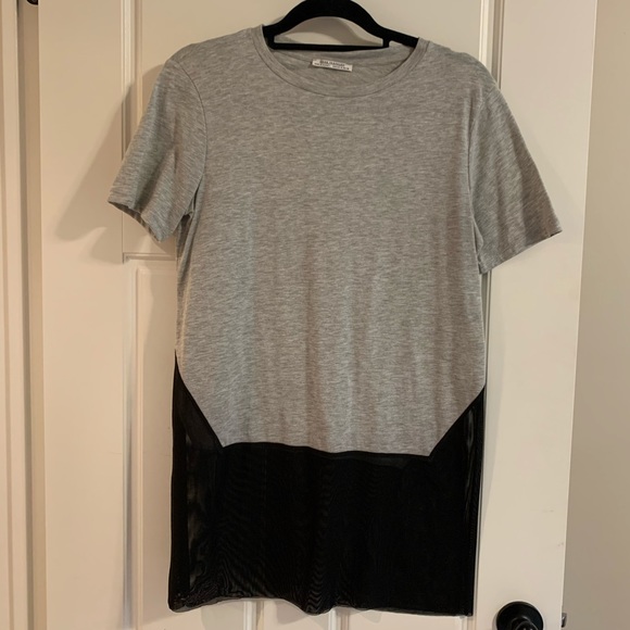ZARA grey & black mesh T - Picture 2 of 4